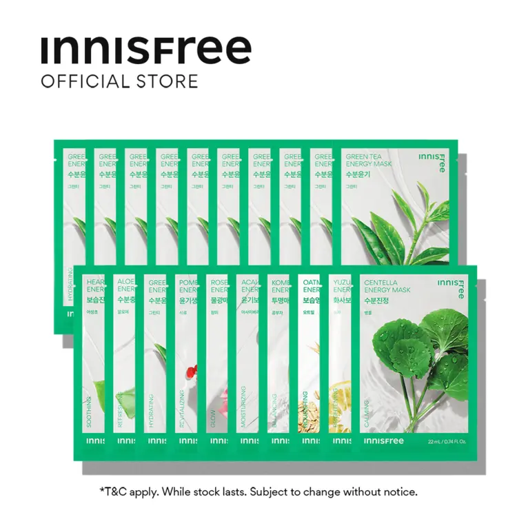 Buy 10 Get 10 Innisfree The 20-Days Sheet Mask Bundle