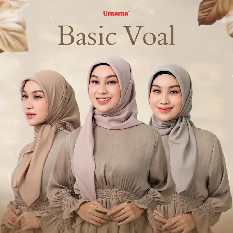 Umama: Kerudung Polos Jilbab Segi Empat Hijab Daily Basic Voal