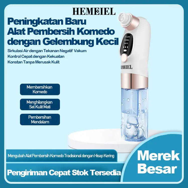 HEMEIEL Penghilang Komedo Terbaru Pembersih Komedo Jerawat Sirkulasi Air Vaccum Komedo Microdermabrasi 3Level Kekuatan, Aman untuk Semua Jenis Kulit (Garansi 1 Tahun)