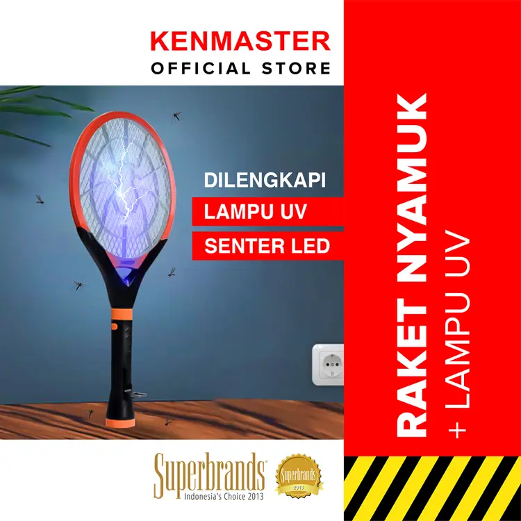 Kenmaster Raket Nyamuk / Raket Serangga / Mosquito + Senter UV - Pembunuh Serangga - MOSQ017