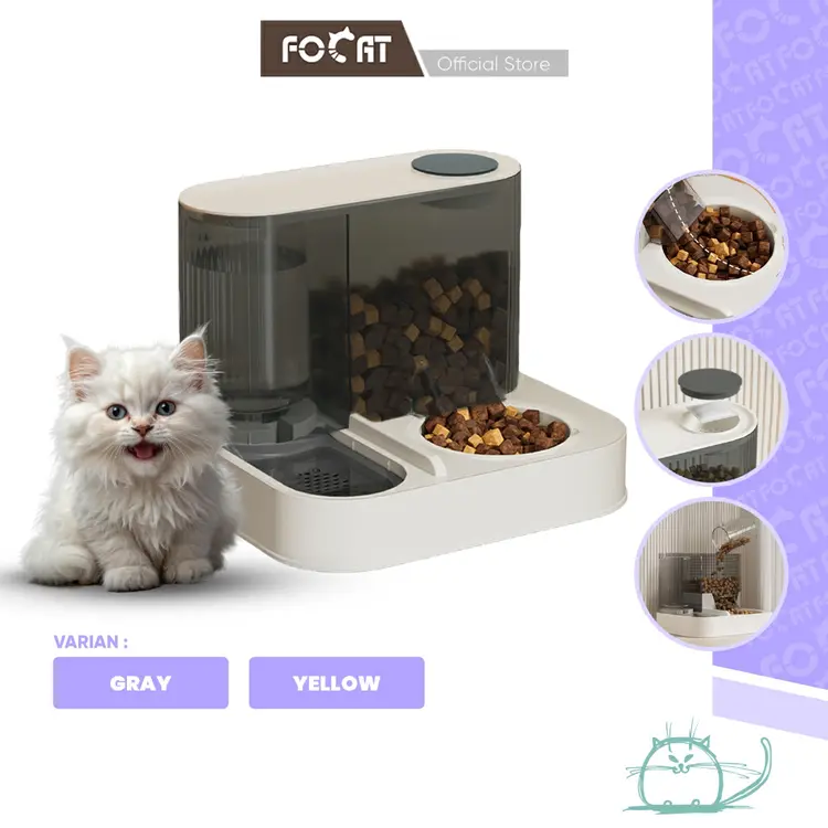 FOCAT Pet Feeder Ekstra Besar 2IN1 M72 Tempat Makan & Minum Kucing Anjing Anabul Super Premium Jumbo
