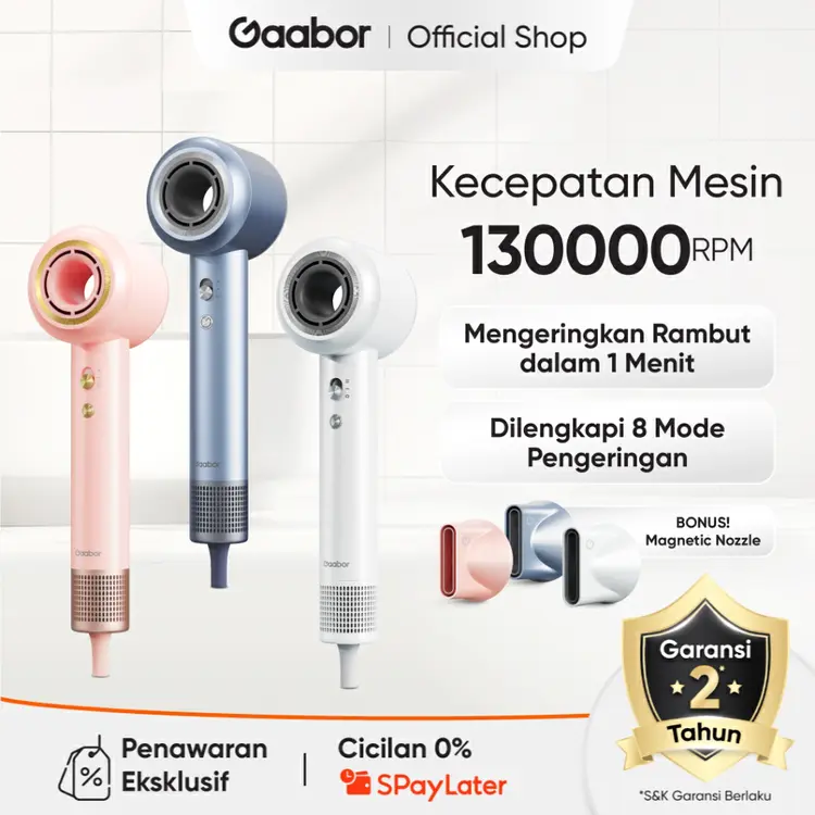 Gaabor High Speed Hair Dryer Ion Negative Kecepatan Tinggi 8 Mode Pengering Rambut / HD-M01 Series