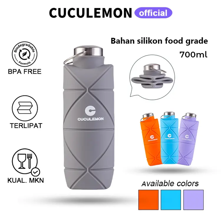 CucuLemon Foldable Portable Botol Minum Silicone Water Bottle 700ml CL-37