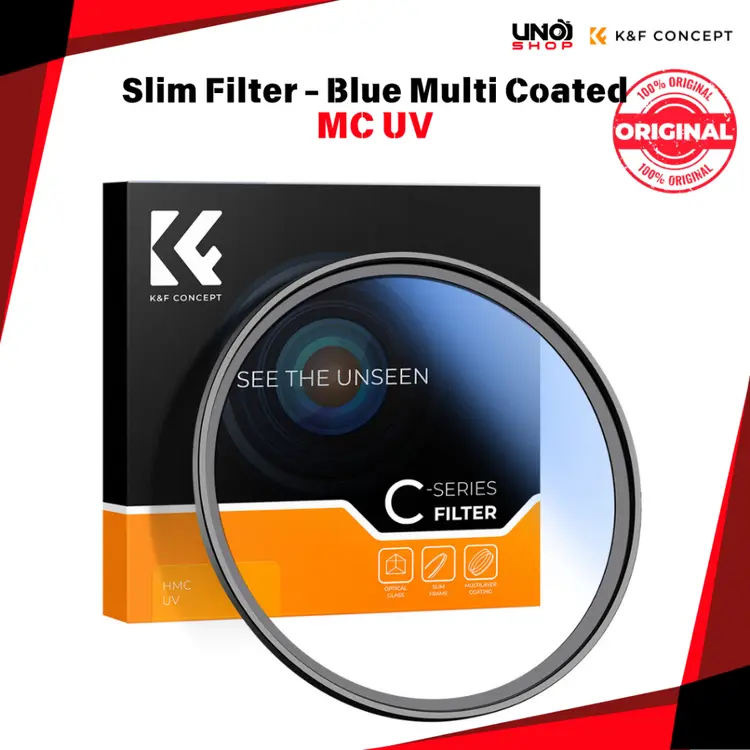 K&F Concept MC UV Filter 40.5mm 49mm 52mm 55mm 58mm 62mm 67mm 72mm 77mm Blue Coating KNF Multi Coated
