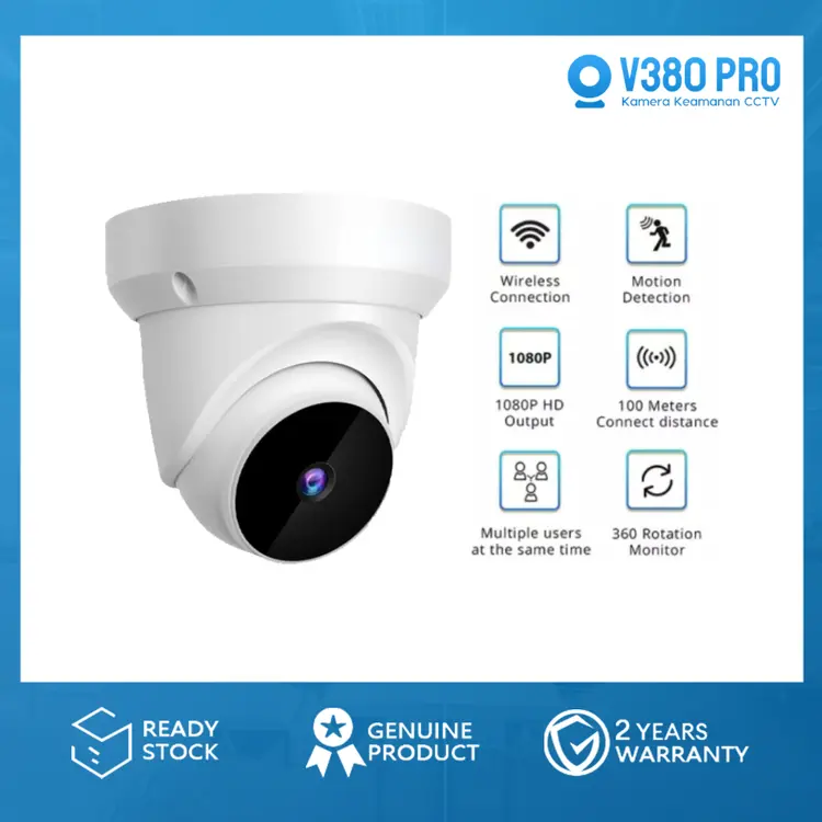 V380 PRO 5MP Kamera CCTV Jarak Jauh Full HD Indoor WIFI Wireless CCTV Camera Night Vision 1080P IP Kamera Two-Way Audio Voice