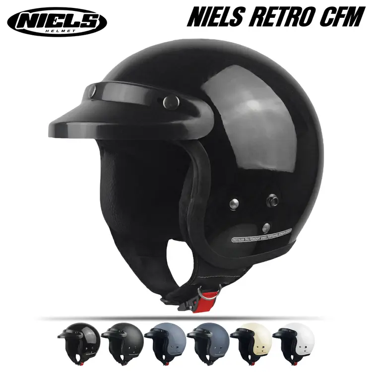 NIELS - Helm Bogo Retro Polos Dewasa Kaca Datar / Kaca Cembung SNI Motorcycle