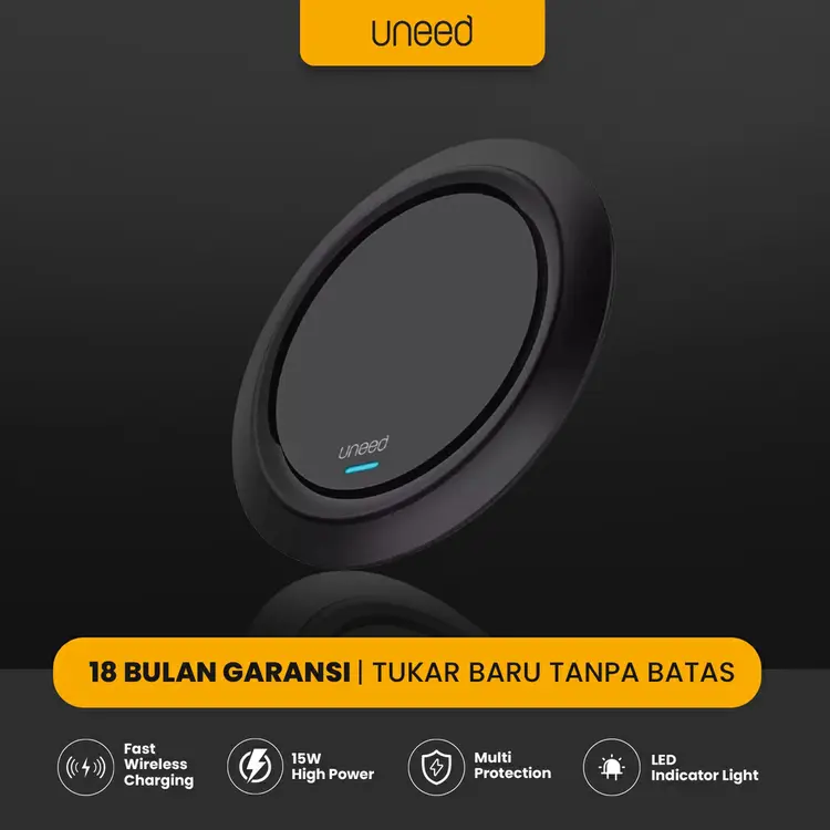 UNEED Qi Wireless Charger 15W Fast Charging Pad with Type C - UWA252