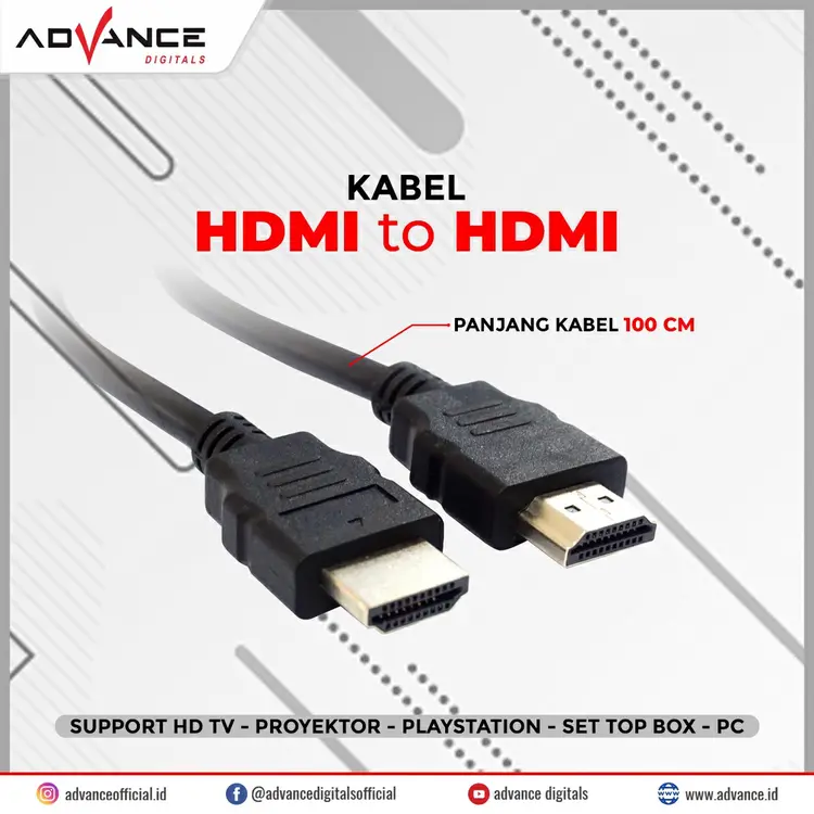 Advance Kabel HDMI To HDMI Support Set Top Box / Play Station / Laptop / Monitor