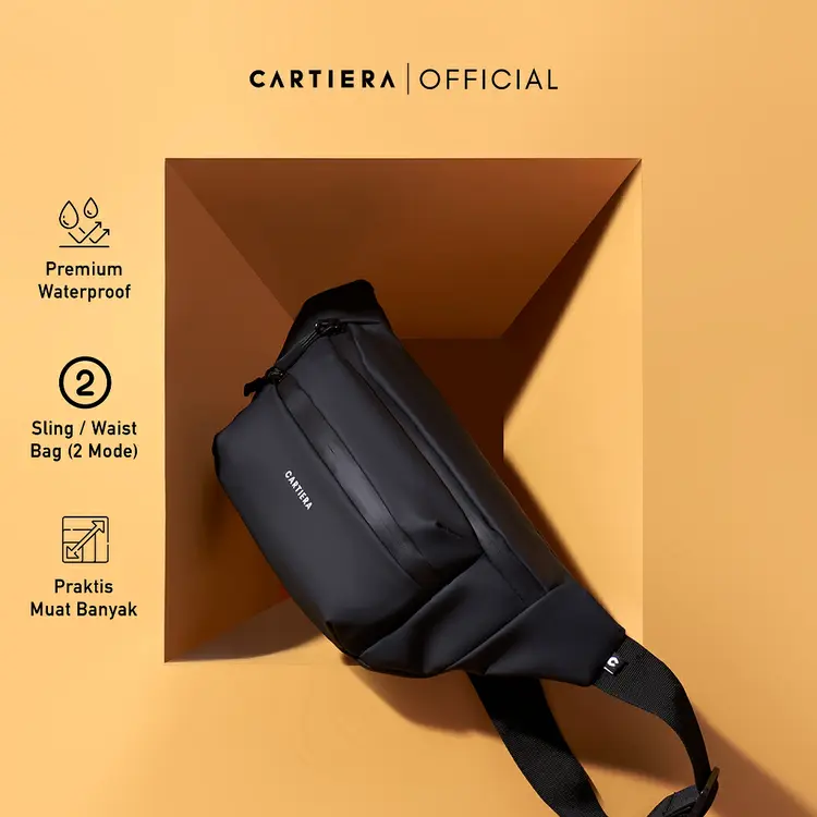 Cartiera Mover Waistbag Slingbag Waterproof Tas Pinggang Selempang Anti Air Pria Wanita
