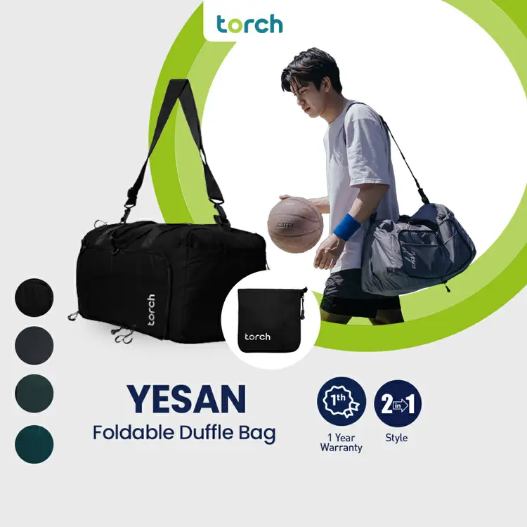 TORCH Yesan Tas Selempang Jinjing Baju Olahraga Gym Lipat Tas Sepatu - Sling to Duffel Bag Dufle Duffle