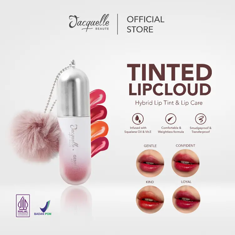 Jacquelle Tinted Lip Cloud - Lip Tint Transferproof yang Melembapkan Bibir