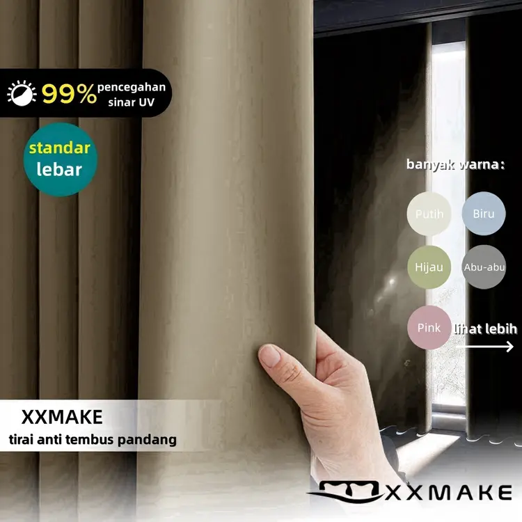 [Gratis Ongkir Pengiriman cepat ] XXMAKE Gorden Polos Gorden Blackout gorden jendela aesthetic gorden tirai gorden import mewah 2023 gorden murah tapi mewah korden jendela murah 100% Shading Gorden 