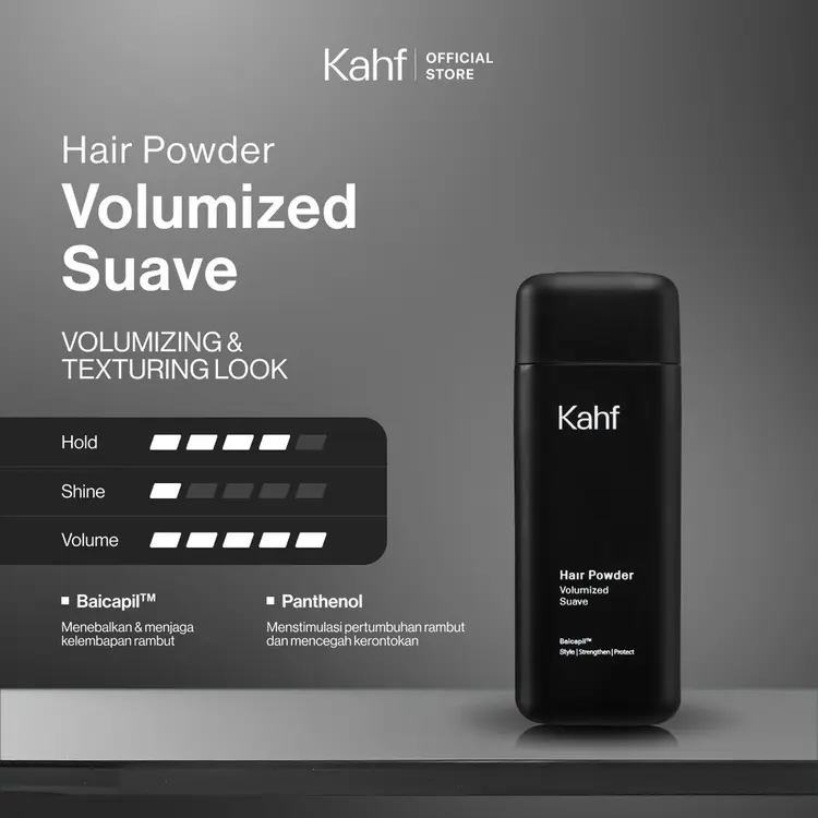 Kahf Hair Powder Volumized Suave 10 g - Hair Powder Rambut Pria - Approved by Barber and Suitable for Daily Use