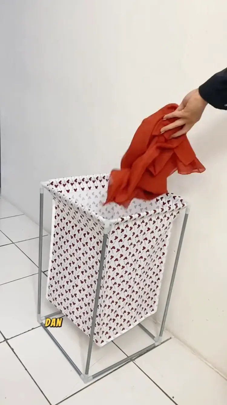 WARS Keranjang Laundry Baju Kotor Storage Basket ZY-9102 Bahan Besi & Kain