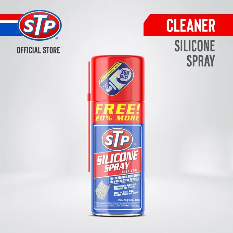 STP - Silicone Spray 300mL Pelumas Mencegah Karat Mobil Motor Power Window List Karet Jendela Kaca Plastik Vinyl Kulit