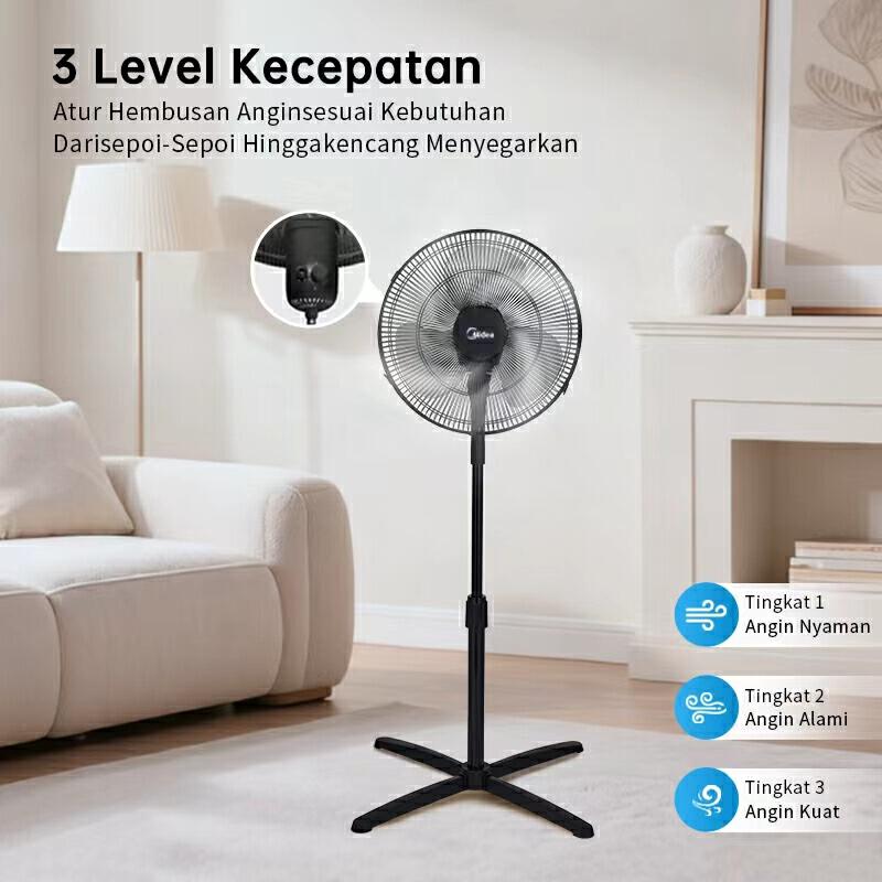 Product image Midea 16inches Kipas Angin ‌berdiri Electric Fan MFS160M0BDK/MFS160M0BDW 2