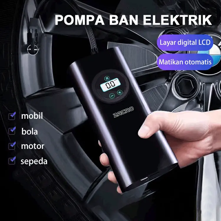 ZACRO Pompa Ban motor dan mobil  electric portable