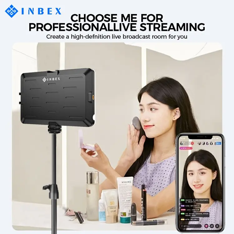 INBEX 6 inch Video Lighting Studio Kontent LED Adjustable 4 warna Lampu Kartu Untuk Fotografi Live Streaming