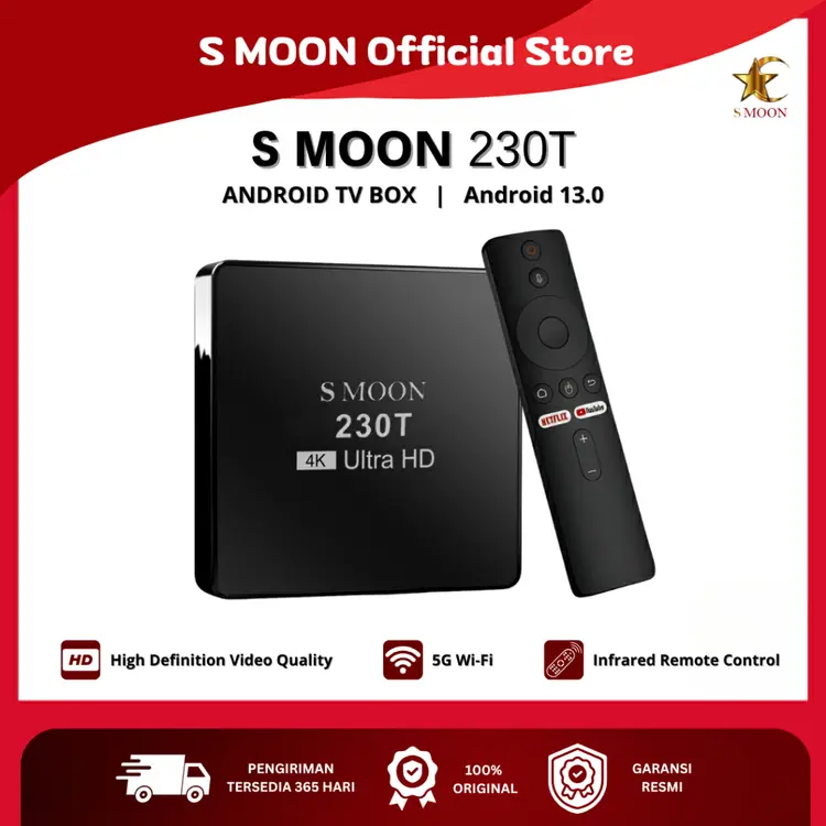 SMOON230TA  GOOGLE TV - VOICE NOTE - ANDROID TV BOX - YOUTUBE - NETFLIX - WIFI - 2+32GB - INTERNET