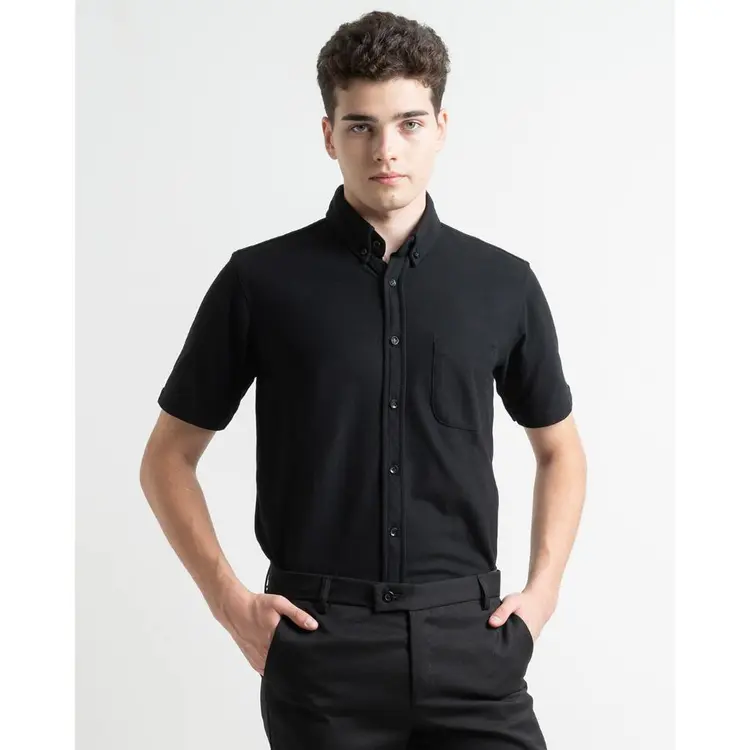 HSRM - Pique Basic Shirt Short Sleeves Black