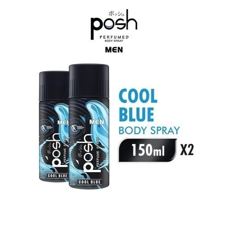 Posh Spray Cologne Men Cool Blue Botol 150 ml x2