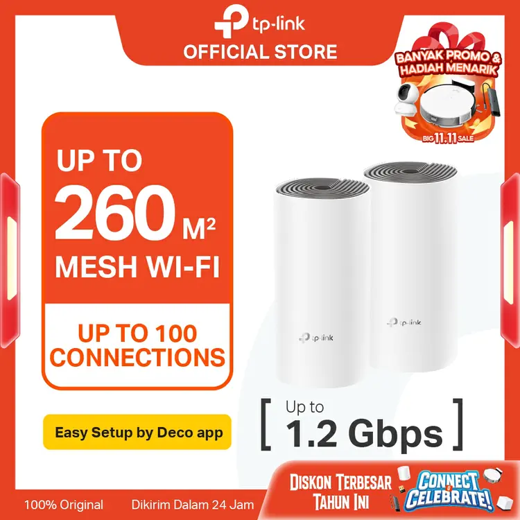 TP-Link Deco E4 | AC1200 Mesh WiFi System | WiFi 5 | Dual Band | Gigabit | Router Access Point