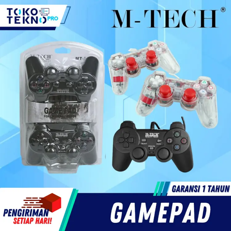 M-Tech Gamepad Stik PS2 / Stick PS2 / Stik PS3 / Stick PS3 Joystick Stick PS Double Getar Garansi Resmi Original