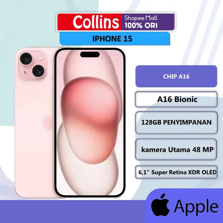 𝐢𝐏𝐡𝐨𝐧𝐞 15 128gb / 256gb Garansi Resmi - 13/14/15 NEW SEGEL GREEN PEEL