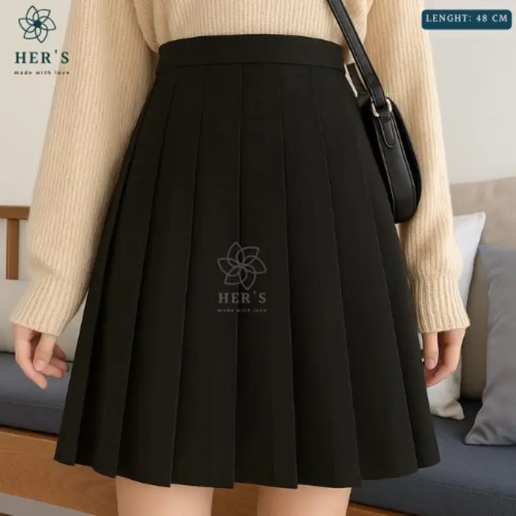 Her's - Lisa Tennis Midi Skirt/ Rok Midi/Korean Pleated Skirt/Rok Lipit Lisa/Rok Autumn/Rok Korea Rok Mini Wanita Skirt