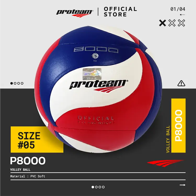 Bola Voli Original Proteam Volley Ball V-8000 Soft Size 5