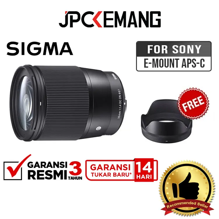 Sigma 16mm f1.4 Sony E APSC DC DN Contemporary Sigma 16 f/1.4 Garansi Resmi