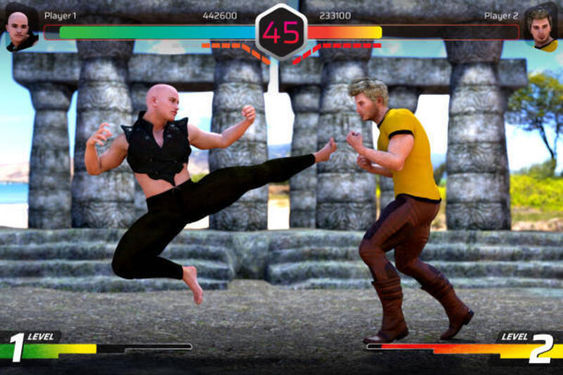 layar permainan komputer mock-up - fighting video game potret stok, foto, & gambar bebas royalti