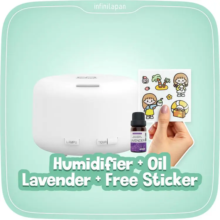 (PRODUK ASLI INFINILAPAN) PRODUKSI LOKAL Infinilapan Humidifier Air Diffuser 500ml + Remote Aromatherapy 7 Color Led humidifier diffuser