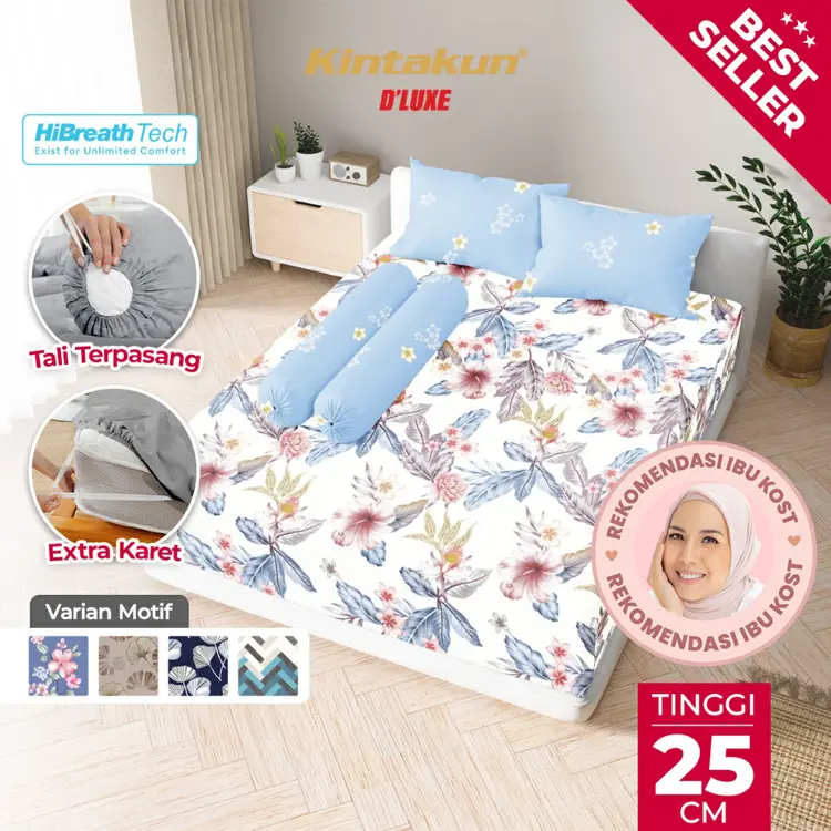 Kintakun Sprei Fitted 160 x 200 DLUXE Aesthetic Microtex Tinggi 25 cm B2 Multivarian