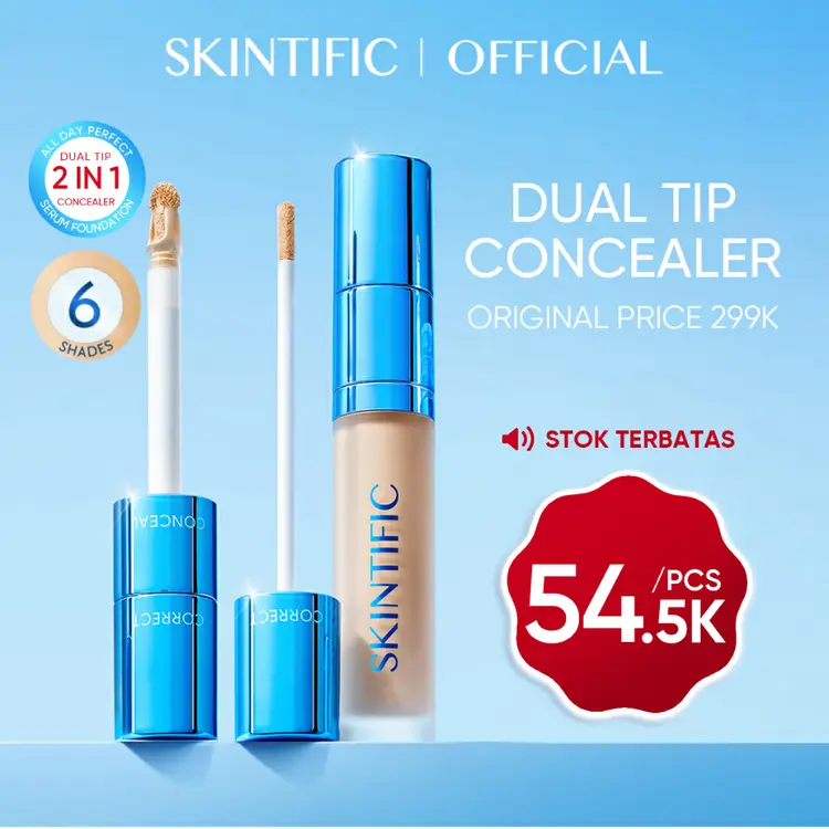 SKINTIFIC - Cover Perfect Serum Concealer 5ml | 2 IN 1 DIP TIP CONCEALER CONTOUR CONCEALER MAKE UP CORRECTOR|CUSHION Foundation BB CreamCushion |belia cosmetic kosmetik kosmetik wajah kosmetik