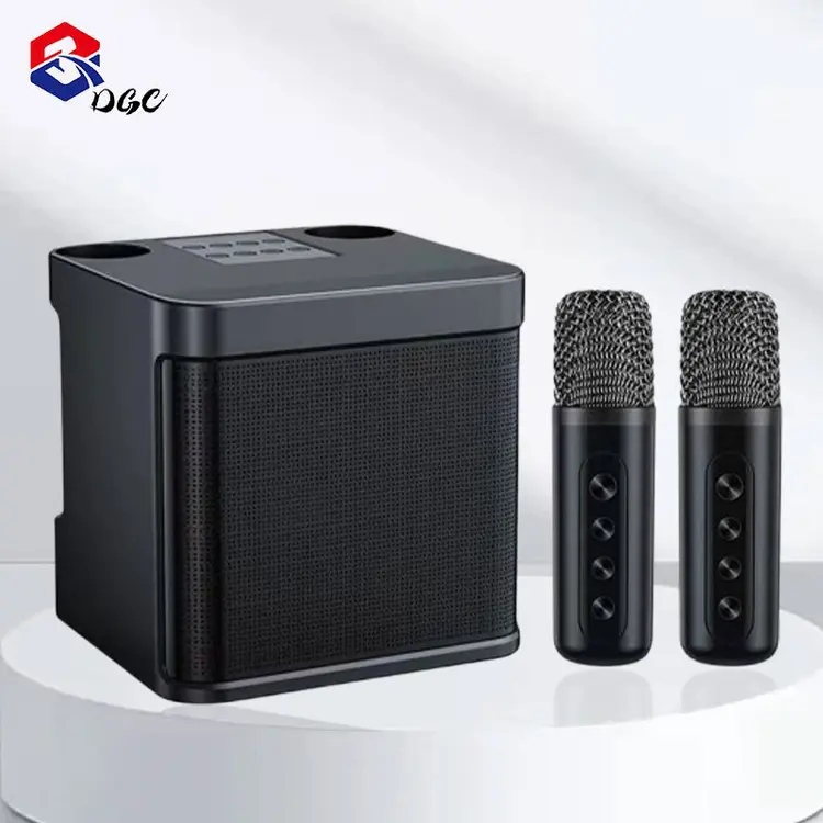 DGC Mini Speaker Bluetooth Karaoke 2 mic Subwoofer 3D Stereo TV AUX SPEAKER HF Bluetooth KTV Equipment Wireless Portable Musik Box Bluetooth Bass for Family Party