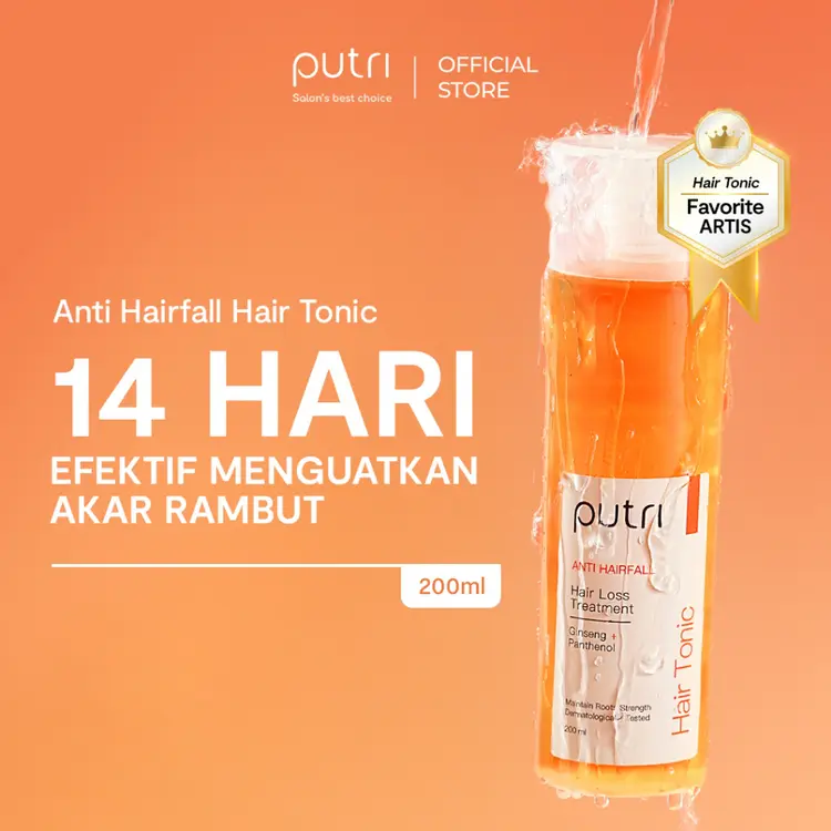 [BEST SELLER] Putri Anti Hairfall Hair Tonic 200mL –  Anti Rambut Rontok | Hair Tonic Wangi Tahan Lama | Tonic Rambut Badai | Hair Tonic Lokal Murah | Hair Tonic BPOM | Hair Care Set Putri | Dengan Ekstrak Ginseng |  Atasi Rambut Rontok & Rusak