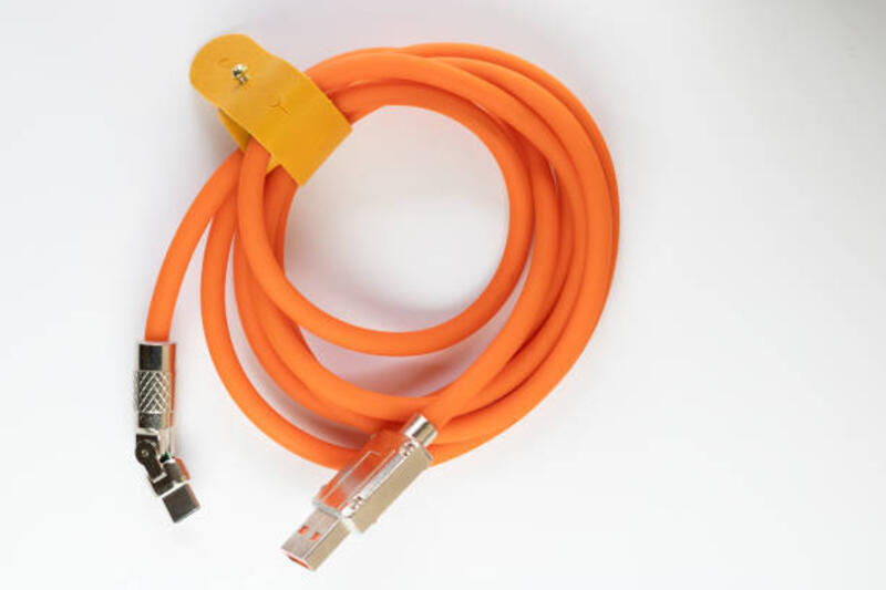 cabloe usb tipe c, dengan latar belakang putih - silicon usb cable potret stok, foto, &amp; gambar bebas royalti
