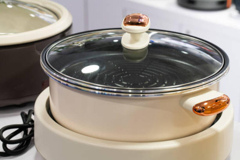 steamer listrik dapur - menggunakan wajan elektrik potret stok, foto, &amp; gambar bebas royalti