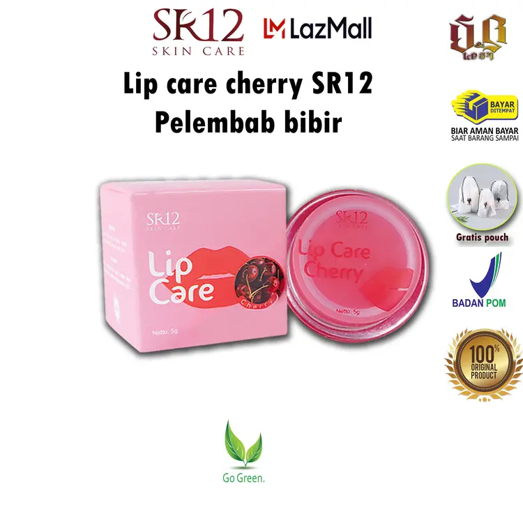 SR12: Cherry Pink Lip Balm 5g (mencerahkan, melembabkan, menutrisi bibir)