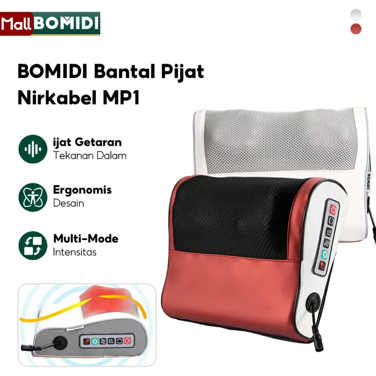 BOMIDI Bantal Pijat MP1 8 Bola Massage Pillow Bantal Pijat Leher Punggung Portable Car And Home /ijat Bahu Dan Tulang Belakang Multifungsi/Bantal Fisioterapi Rumah/Getaran Menguleni Pemanas