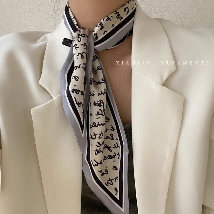 Town Shell Vol 01 Premium Satin Scarf Syal / Twilly Bag / Bandana / Ikat rambut tali Korea / Korean Silk Hair Ribbon