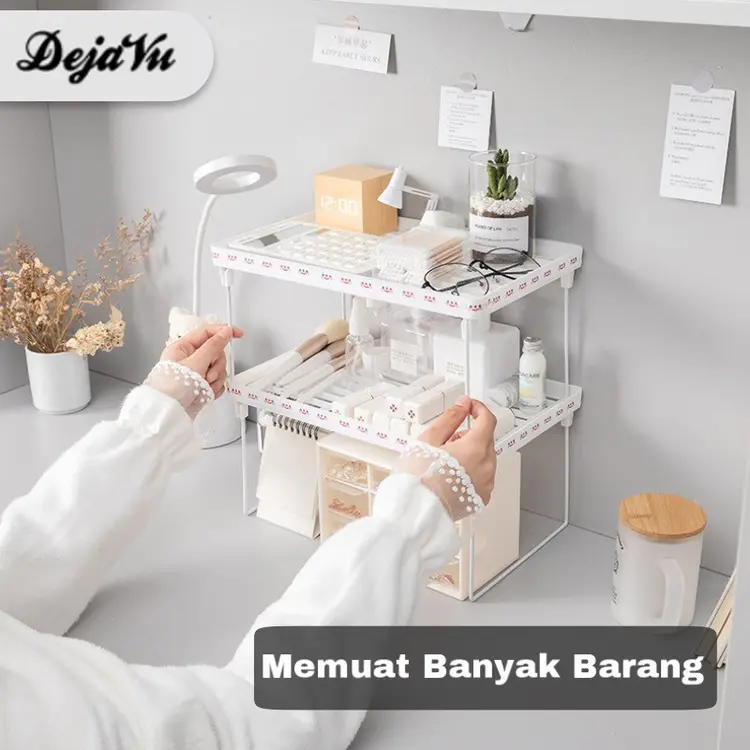 Dejavu Rak Organizer Stationery Rak Penyimpanan Desktop Lipat Storage ATK Buku Meja Kantor HRM311