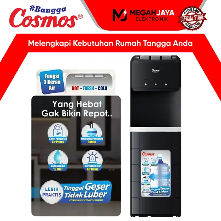 [COD READY] COSMOS DISPENSER GALON BAWAH CWD 7601 / CWD7601 / CWD-7601 (COLD, NORMAL AND HOT) GARANSI RESMI