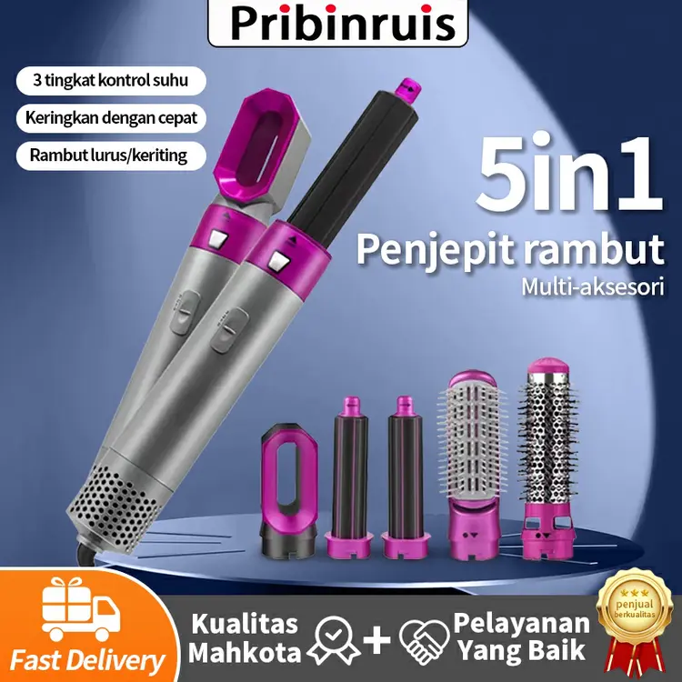 PRIBINRUIS 5 in 1 Hair Dryer Professional Perawatan Salon Alat Pengering Rambut Mini Hair Dryer Low Watt Mini Hair Dryer