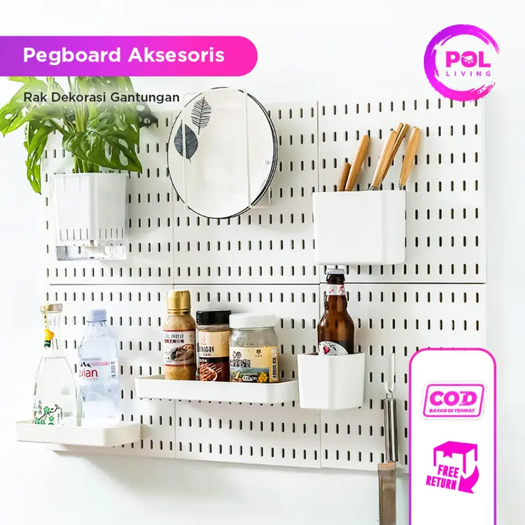 POL Pegboard Papan Dinding Aksesoris Wall Shelf Board