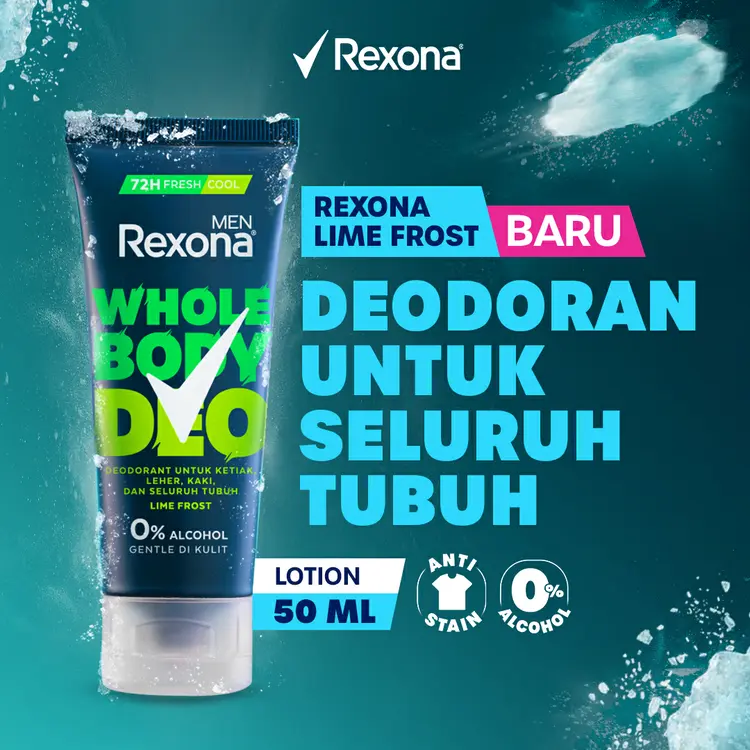 Rexona Men Deolotion Tube Seluruh Tubuh Lime Frost 50ml