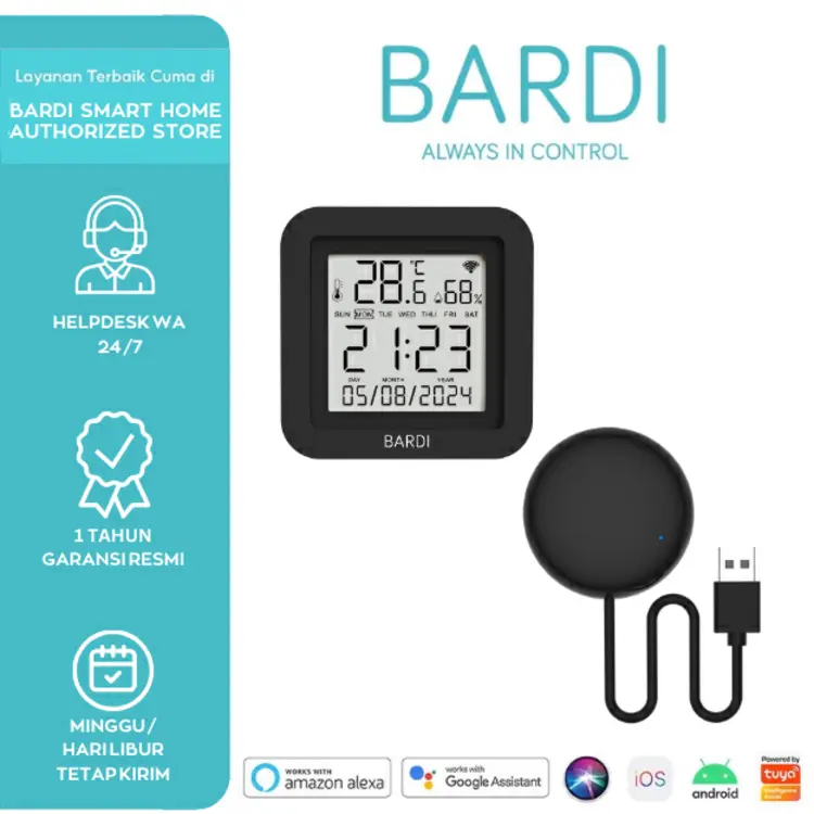 BARDI IR Remote Smart Infrared AC/TV 12meter / IR Remote Control with Temperature & Humidity Display