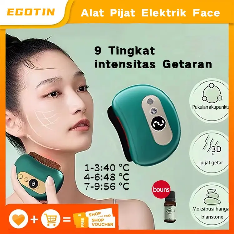 EGOTIN Alat Pijat Elektrik Face Face Gua Sha Electric Beauty Machine Kerokan Badan Dan Wajah Face Rejuvenation 9 Level