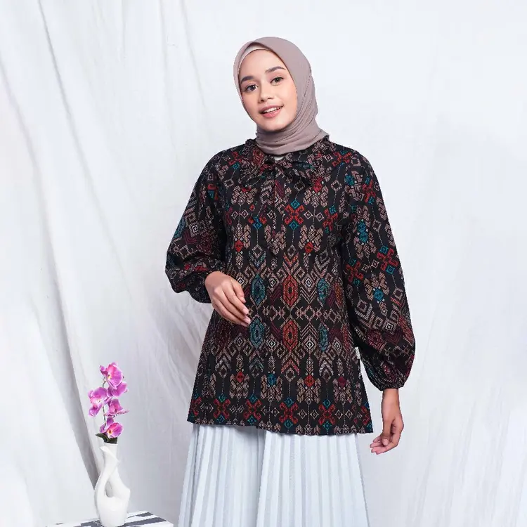 DGM Kemeja Batik Wanita kemeja batik wanita baju batik wanita Lengan Panjang 012